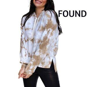 FOUND Slightly Oversized High/low Drawstring Soft Hoodie‎ Pullover Sweater NWT